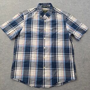 Eddie Bauer Legend Wash Classic Fit Plaid Short Sleeve Button Shirt Men Medium